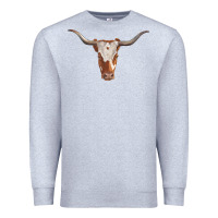 Heather Grey longhorn cow head Premium Sweatshirt - RanaPortraitStore