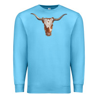 Ocean Blue longhorn cow head Premium Sweatshirt - RanaPortraitStore