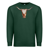 Sports Green longhorn cow head Premium Sweatshirt - RanaPortraitStore
