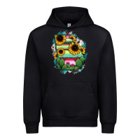Black Georgia Map Sunflower Cactus Serape Urban Hoodie - RanaPortraitStore