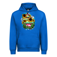 Cobalt Georgia Map Sunflower Cactus Serape Urban Hoodie - RanaPortraitStore