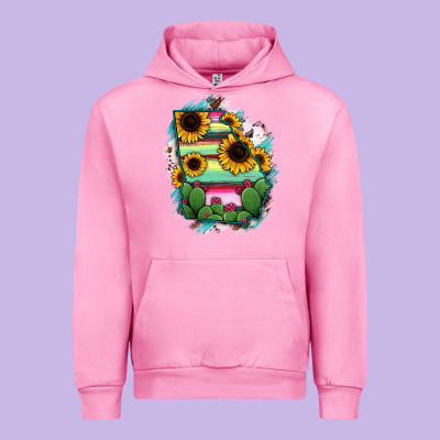 Georgia Map Sunflower Cactus Serape Urban Hoodie Designed By Ranaportraitstore