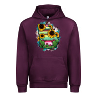 Mauve Wine Georgia Map Sunflower Cactus Serape Urban Hoodie - RanaPortraitStore