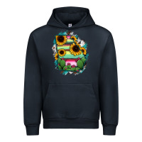 Navy Georgia Map Sunflower Cactus Serape Urban Hoodie - RanaPortraitStore