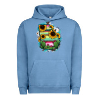 Pigment Pebble Blue Georgia Map Sunflower Cactus Serape Urban Hoodie - RanaPortraitStore