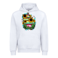 White Georgia Map Sunflower Cactus Serape Urban Hoodie - RanaPortraitStore