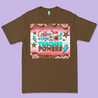 Coffee Gives Me Teacher Powers Tumbler Premium Tee Designed By Bundleandbundleshop