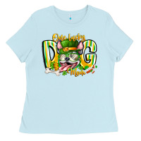 Baby Blue st patricks day dog mom Ladies Tee - CowhideDigitalArt