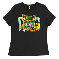 Black st patricks day dog mom Ladies Tee - CowhideDigitalArt