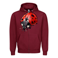 Burgundy ladybug Zipper Hoodie - Jasminsmagicworld