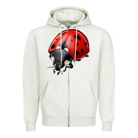 Oatmeal Heather ladybug Zipper Hoodie - Jasminsmagicworld