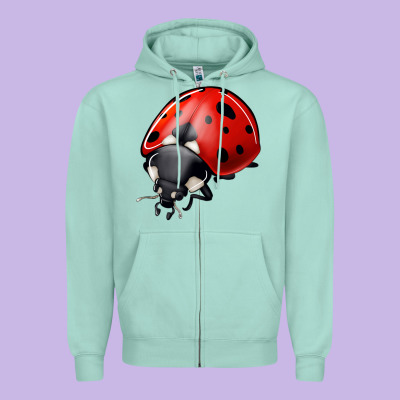 Ladybug Zipper Hoodie Designed By Jasminsmagicworld