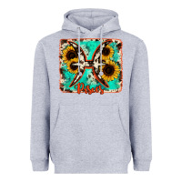 Heather Grey pisces turquoise cowhide Heavyweight Hoodie - RanaPortraitStore