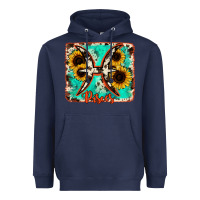 Navy pisces turquoise cowhide Heavyweight Hoodie - RanaPortraitStore