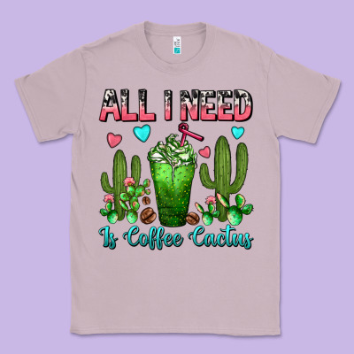 All I Need Is Coffee Cactus Frappe Classic Tee Designed By Fadigitalartstudio