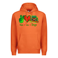 Carrot Peace Love Frogs Premium Hoodie - Jasminsmagicworld