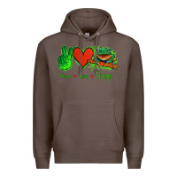 Coffee Peace Love Frogs Premium Hoodie - Jasminsmagicworld