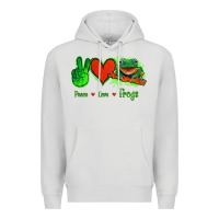 Dove Grey Peace Love Frogs Premium Hoodie - Jasminsmagicworld