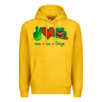 Lemon Peace Love Frogs Premium Hoodie - Jasminsmagicworld