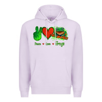 Lilac Peace Love Frogs Premium Hoodie - Jasminsmagicworld