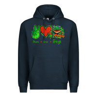 Navy Peace Love Frogs Premium Hoodie - Jasminsmagicworld