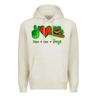 Oatmeal Heather Peace Love Frogs Premium Hoodie - Jasminsmagicworld