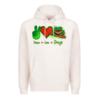Pale Pink Peace Love Frogs Premium Hoodie - Jasminsmagicworld