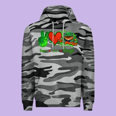 Peace Love Frogs Premium Hoodie Designed By Jasminsmagicworld