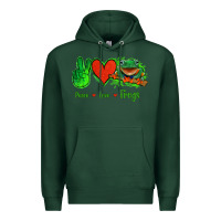 Sports Green Peace Love Frogs Premium Hoodie - Jasminsmagicworld