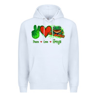 White Peace Love Frogs Premium Hoodie - Jasminsmagicworld