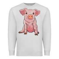 Dove Grey sitting pig Premium Sweatshirt - RanaPortraitStore