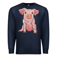 Navy sitting pig Premium Sweatshirt - RanaPortraitStore