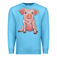 Ocean Blue sitting pig Premium Sweatshirt - RanaPortraitStore