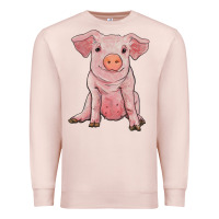 Pale Pink sitting pig Premium Sweatshirt - RanaPortraitStore