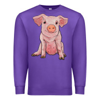 Purple sitting pig Premium Sweatshirt - RanaPortraitStore