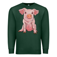 Sports Green sitting pig Premium Sweatshirt - RanaPortraitStore