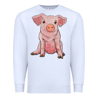 White sitting pig Premium Sweatshirt - RanaPortraitStore