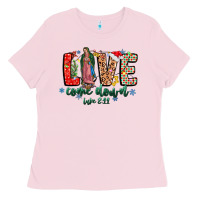Bubblegum Pink Love ComeDown Luke 2.11-2 Ladies Tee - CowhideDigitalArt