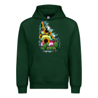 Forest Green Idaho Map Sunflower Cactus Serape Urban Hoodie - RanaPortraitStore