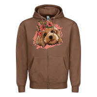 Chestnut cockapoo floral pink glitter Zipper Hoodie - Jasminsmagicworld