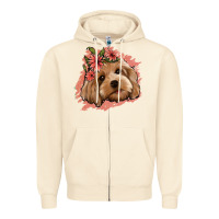 Sandshell cockapoo floral pink glitter Zipper Hoodie - Jasminsmagicworld