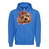 True Royal cockapoo floral pink glitter Zipper Hoodie - Jasminsmagicworld