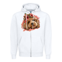 White cockapoo floral pink glitter Zipper Hoodie - Jasminsmagicworld