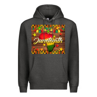Charcoal Heather Juneteenth Premium Hoodie - BarkalooDesign