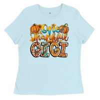 Baby Blue one thankful gigi Ladies Tee - CowhideDigitalArt