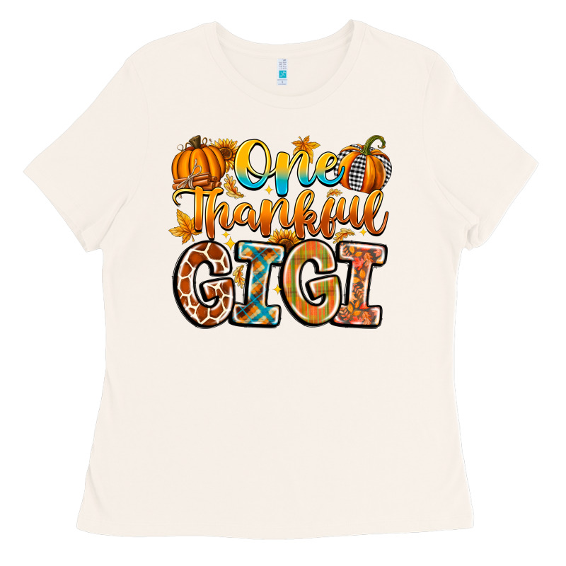 One Thankful Gigi Ladies Tee by CowhideDigitalArt | Teevron