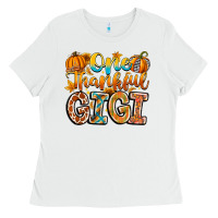 White one thankful gigi Ladies Tee - CowhideDigitalArt
