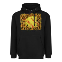 Black watercolor glitter leopard softball background Heavyweight Hoodie - RanaPortraitStore