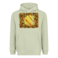 Matcha watercolor glitter leopard softball background Heavyweight Hoodie - RanaPortraitStore