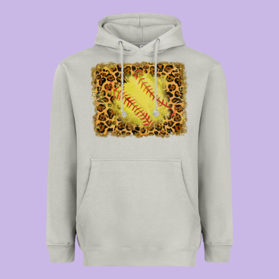 Watercolor Glitter Leopard Softball Background Heavyweight Hoodie Designed By Ranaportraitstore